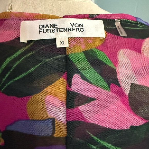 Diane von Furstenberg Dacey Oasis Mesh Ruched Dress with sweetheart neckline - Picture 6 of 7